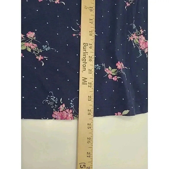 Lauren Ralph Lauren Sleep Shirt Women's Size Medium Blue and Pink Floral - Picture 8 of 8